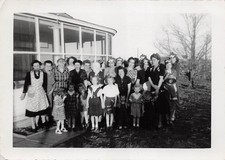 Jehovah's Witnesses Church Gathering Group Women Children Vtg Photo K25 picture