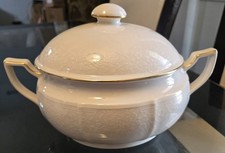 Noritake Chandon 7306 Ivory China Soup Tureen w/ Lid & Serving Plate 10in  picture