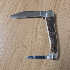 Vintage J.A. Henckels Germany 1748 Stag Handle 2 Blade Pocket Knife  picture