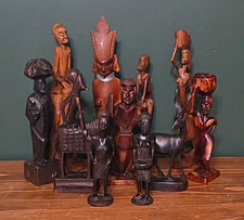 African tribal folk art hand-carved wooden sculptures picture