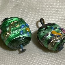 Two Venetian Tabular Wedding Cake Beads Antique 1920s picture