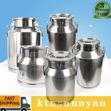 20L/30L/40L/50L/60L Stainless Steel Milk Can Pail Bucket Barrel Canister USA picture