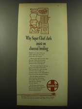 1959 Santa Fe Railroad Ad - Why Super Chief chefs insist on charcoal broiling picture