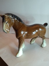 Vintage SYLVAC Shire Horse In Brown,  18cm long and 17cm high picture