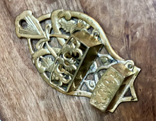 Vintage Ornate Floral Brass Letter Clip Collectible Decorative Metalware picture