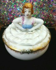 Vintage Lady Bust Figurine Trinket Candy Jewelry Box Limited Edition picture