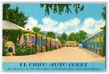 c1950's El Chico Auto Court At The Foot of Taos Mountains New Mexico NM Postcard picture