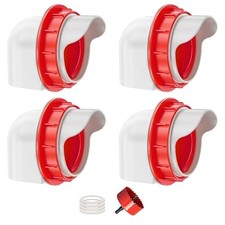 Chicken Feeders No Waste, DIY Automatic Poultry Feeder - 3.74in 4 Ports Red picture