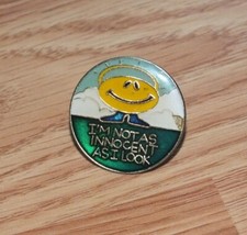 Vintage 1986 AGB I'm Not As Innocent As I Look Collectible Enamel Lapel Pin  picture