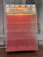 Early 1960s TIMEX Watch Lighted Advertising Two Shelf Store Display Case Vintage picture