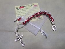 Red Rondelle Lampwork Sacrifice Beads of St Therese of the Child Jesus HANDMADE picture