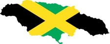 5in x 2in Die Cut Jamaica Flag Sticker Car Truck Vehicle Bumper Decal picture