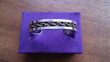 Navajo Sterling Silver 12K GF Twisted Chain Cuff by John Delvin ~ 41.7 Grams picture