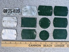 12 Antique Logging Lumber Tags Plates PNW Washington & Oregon GRAY CO CZ PULP + picture