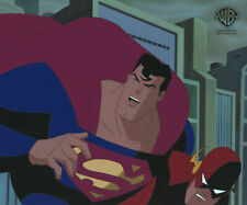 Superman Animated Series-Original Production Cel- Superman+Flash-Speed Demons picture