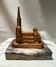 Cathedrale de Strasbourg Copper Cathedral Building Model Figurine on Marble Base picture