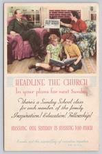 1943 Detroit Michigan Church Sunday School Family Vintage Postcard picture