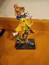 Vintage Depose Italy Resin Clown Figurine on Marble Base picture