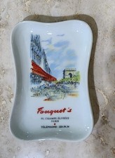 French Limoges Porcelain Catchall Tray Fouquets Paris Arc de Triomphe Ring Dish picture