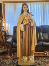 Antique Saint Therese 5 ft Tall Statue Made By Daprato Statuary Co. picture