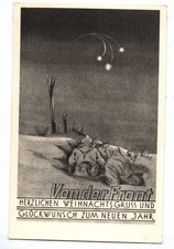 Postcard Soldiers in the Snow Christmas Greeting from the Front WW2 WW2 New Year 1943 picture