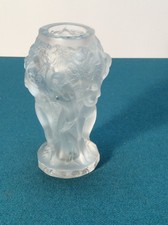 DESNA BOHEMIA ART DECO ART NOUVEAU STYLE FROSTED GLASS VASE CZECH NYMPHS picture
