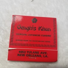 Rare Vintage Matchbook Genghis Khan Korean Japanese New Orleans picture