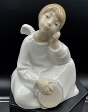 VTG 1970s NAO by Lladro Dreaming Angel w/ Tambourine Made in Spain -Signed VGC picture