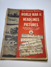 1946 WWII in Headlines and Pictures Evening Bulletin Newspaper Pearl Harbor D-Da picture