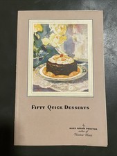 1929 HOSTESS CAKE Cook Book 'FIFTY QUICK DESSERTS by ALICE ADAMS PROCTOR picture