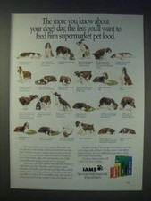 1989 Iams Pet Food Ad - The more you know about your dog's day picture