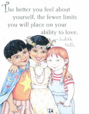 FEWER LIMITS ABILITY TO LOVE-Handcrafted Valentine Magnet-W/Mary Engelbreit art picture