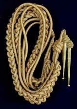 DEURA BRAND ARMY GOLD AIGUILLETTE BRITISH OFFICER SHOULDER CORD picture