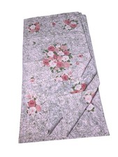 Vintage Lady Pepperell King Pillow Cases 4pc Set Pink Sketched Rose Cottagecore picture