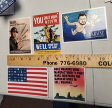 ANTI WAR STICKERS 5 pack LOT picture