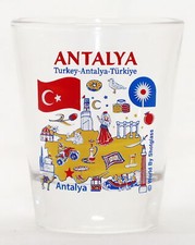 Antalya Turkey Landmarks and Icons Collage Shot Glass picture