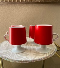 Vintage Fitz & Floyd MCM Footed Cup Red Set of 4 picture