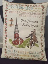 Vintage Sampler Pillow Embroidery picture