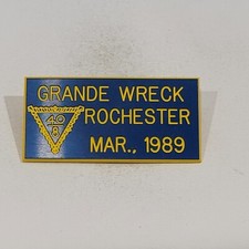 Vintage Grande Wreck Rochester 1989 Plastic pinback Badge picture