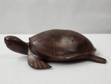 Sea Turtle Ironwood Hand Carved Vintage Mid Century High Luster Polish Mexico picture