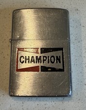 Vintage 1977 Champion Spark Plug Zippo Lighter Three Slash Gas Oil Petroliana picture