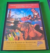 Island Of Adventure Universal Orlando Theme Vintage Print Ad Framed 8.5x11 2000 picture