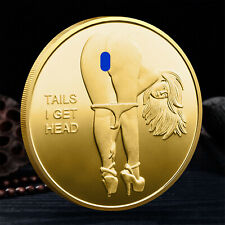 Token Challenge Coin Sexy Lady Good Luck Heads Tails Funny Gifts for Men Husband picture