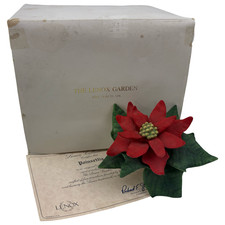 The Lenox Garden Poinsettia Flower Sculpture Figurine Porcelain Vintage 1991 picture