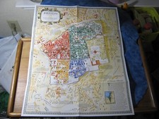 THE OLD CITY JERUSALEM MAP + MODERN JERUSALEM National Geographic April 1996 picture