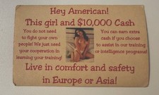 Vietnam War North Vietnamese Propaganda Card US Special Forces Circa 1960s Girl picture