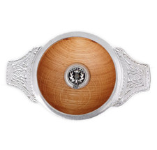 Wooden Scottish Clan Crest Toasting Quaich - MacFie picture