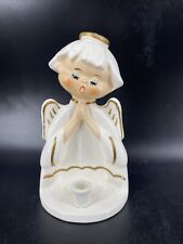 Vintage Christmas Inarco Angel Candleholder Kitschy Retro Figurine Japan Gold picture