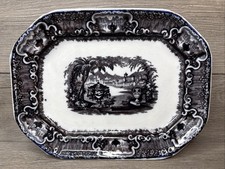 Podmore Walker Mulberry Washington Vase Large Serving Platter P W &Co. 1834-1854 picture