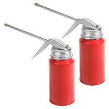 2 Pieces Oil Can Pump Oiler Motor Oil Dispenser Metal Oil Can With Spout Red New picture
